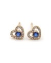 Crivelli Heart Earrings in Rose Gold with Diamonds and Sapphires
