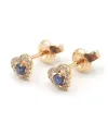 Crivelli Heart Earrings in Rose Gold with Diamonds and Sapphires