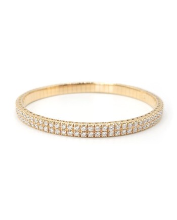 Bracciale Elastico Crivelli in Oro Rosa con Diamanti