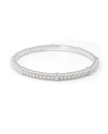 Bracciale Elastico Crivelli in Oro Bianco con Diamanti