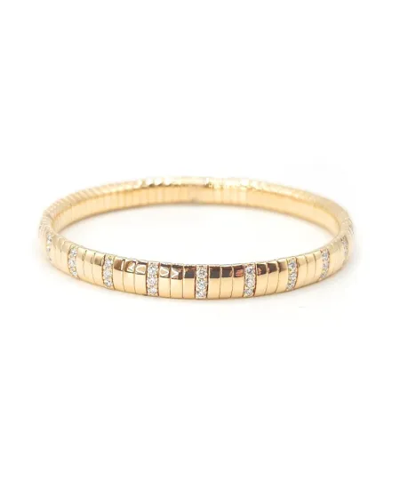 Bracciale Elastico Crivelli in Oro Rosa con Diamanti