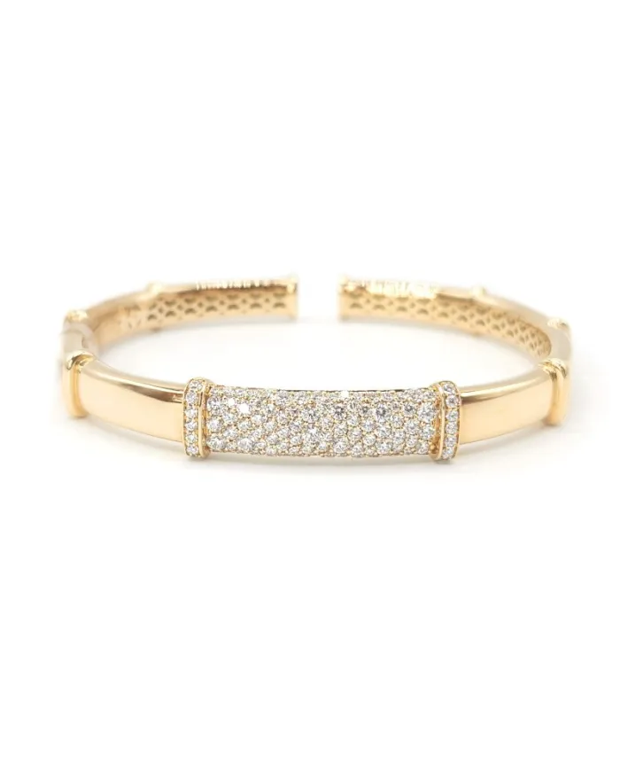 Bracelet rigide Crivelli en or rose avec diamants