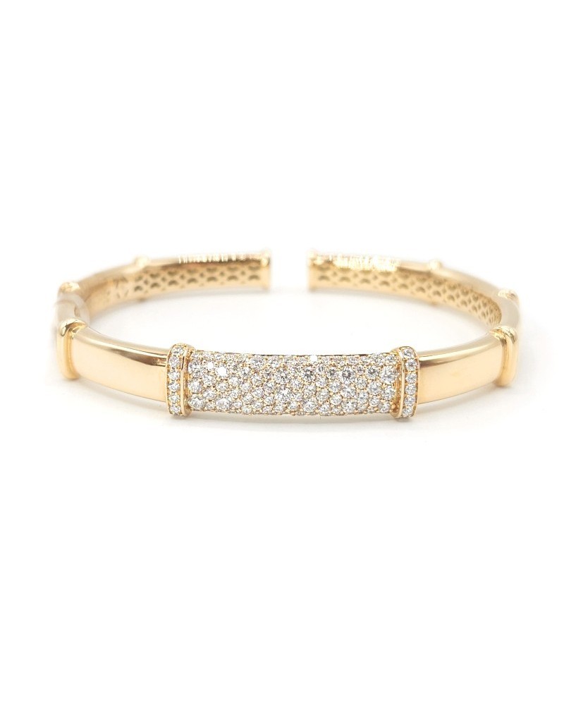 Bracelet rigide Crivelli en or rose avec diamants