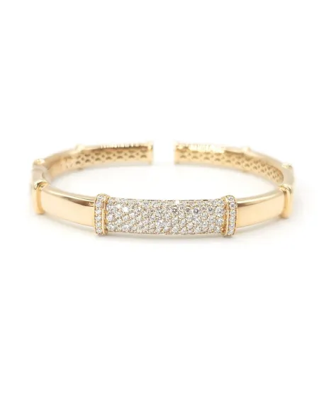 Bracelet rigide Crivelli en or rose avec diamants