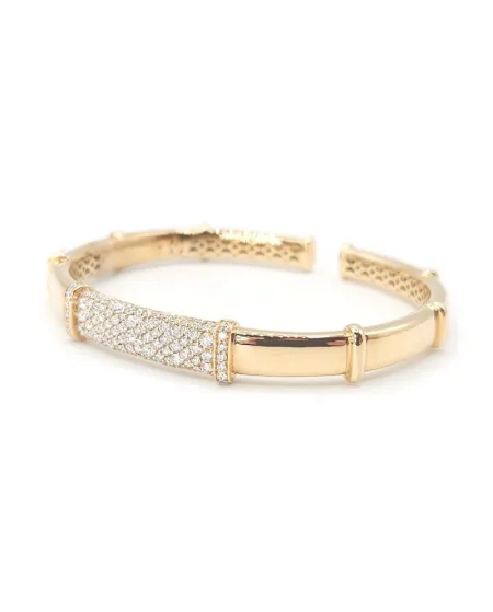 Bracelet rigide Crivelli en or rose avec diamants