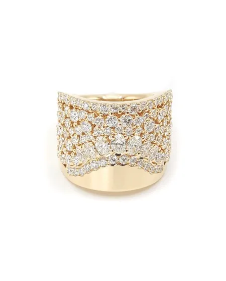 Anello Fascia Crivelli in Oro Rosa e Diamanti