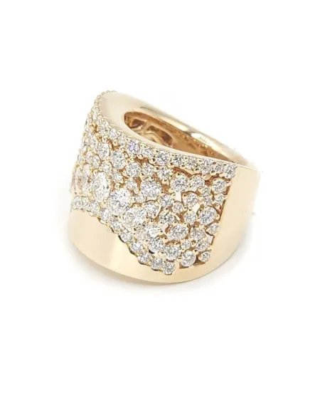 Anello Fascia Crivelli in Oro Rosa e Diamanti