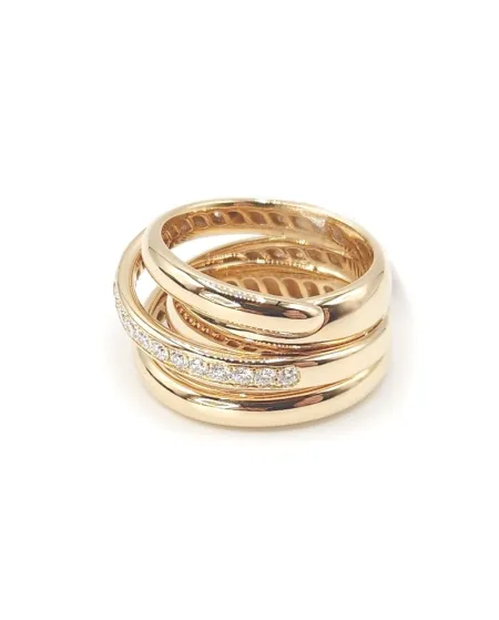 Anello Crivelli in Oro Rosa e Diamanti