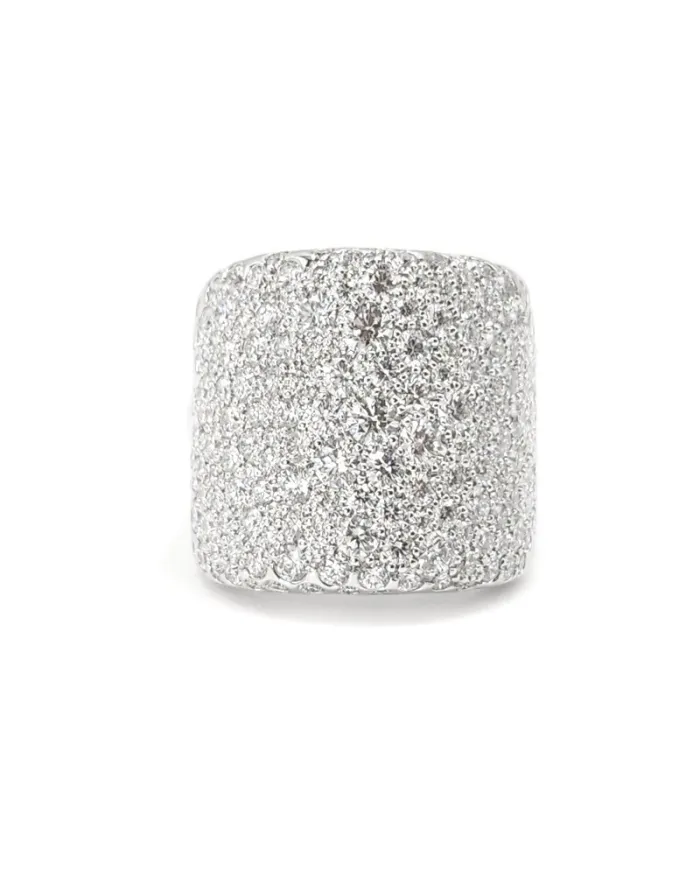 Crivelli Band Ring in White Gold and Diamonds