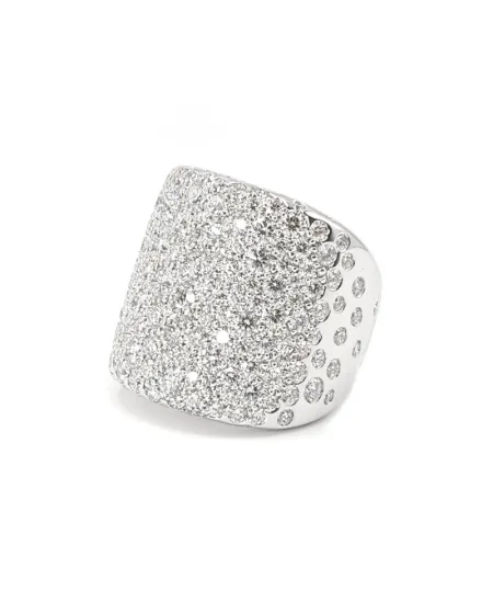 Crivelli Band Ring in White Gold and Diamonds