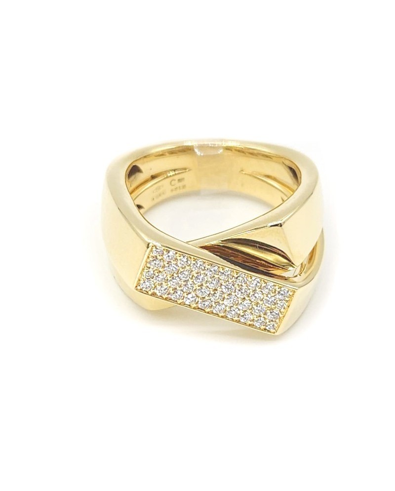 Bague Crivelli en or jaune avec pavé de diamants