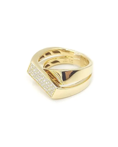 Crivelli Ring in Yellow Gold with Diamond Pavé