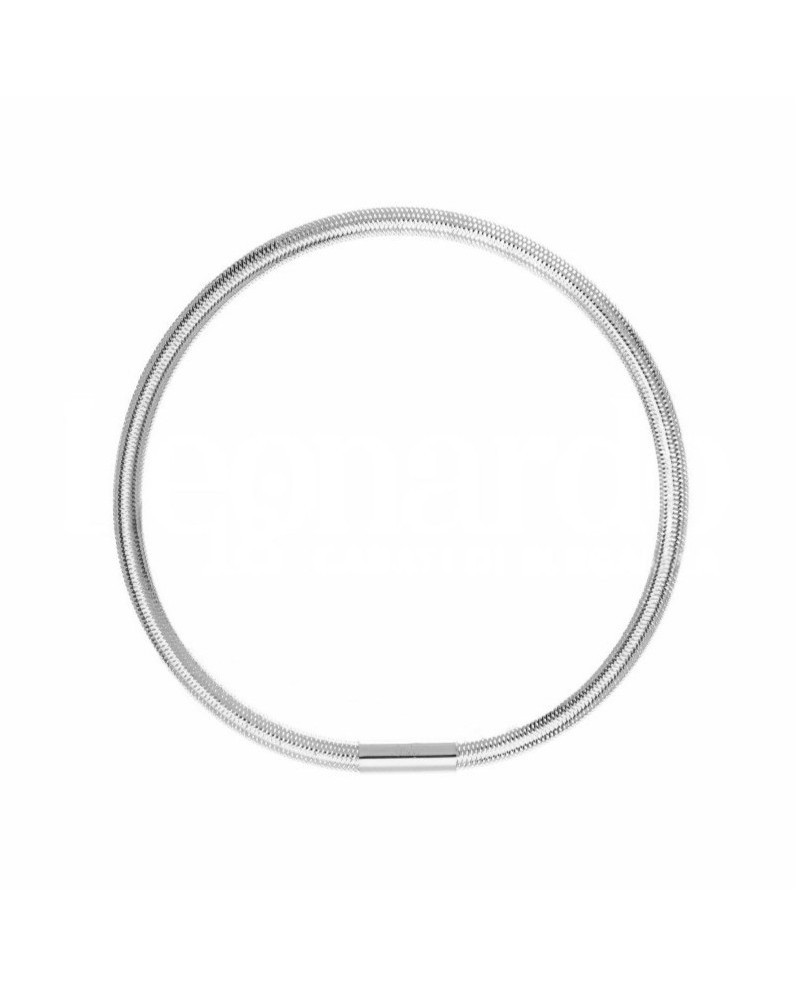 Bracciale Elastico Casella Gioielli in Oro Bianco 3 mm