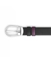 Ceinture Montblanc réversible en cuir Cassis/Noir avec boucle fer à cheval 30 mm