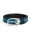 Cintura Montblanc in Pelle Blu Fumé/Nera 30 mm