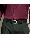 Montblanc Reversible Leather Belt Black/Cassis with Horseshoe Buckle 35 mm