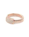Anello Crivelli Tubogas in Oro Rosa con Pavé Diamanti