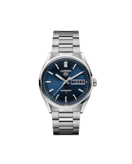 Orologio Tag Heuer Carrera Day-Date con Quadrante Blu e Cinturino in Acciaio 41 mm