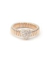 Bague Crivelli Tubogas en or rose avec pavé de diamants en forme de cœur