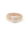 Bague Crivelli Tubogas en or rose avec pavé de diamants en forme de cœur