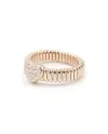 Anello Crivelli Tubogas in Oro Rosa con Pavé di Diamanti a Cuore
