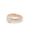 Crivelli Tubogas Ring in Rose Gold with Heart-Shaped Diamond Pavé