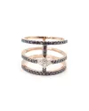 Anello Crivelli in Oro Rosa e Diamanti Neri e Bianchi