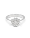 Bague Fleur en Dentelle Leo en Or Blanc avec Diamants Blancs