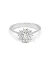 Leo Lace Flower Ring in White Gold with White Diamonds