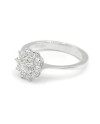 Anello Leo Pizzo Fiore in Oro Bianco con Diamanti Bianchi