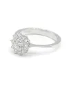 Anello Leo Pizzo Fiore in Oro Bianco con Diamanti Bianchi