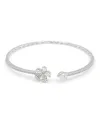 Bracciale Rigido Leo Pizzo in Oro Bianco con Diamanti Diamanti e Fiore