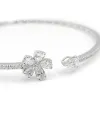 Leo Lace Rigid Bracelet in White Gold with Diamonds Diamonds and Flower