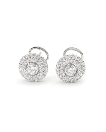 Boucles d'oreilles Leo Pizzo en or blanc avec diamants blancs