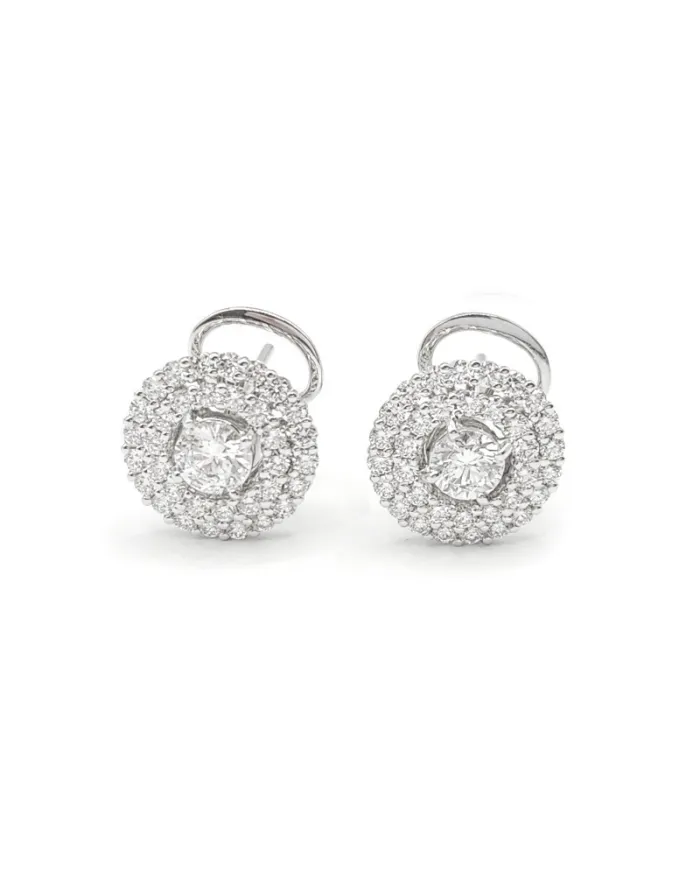 Boucles d'oreilles Leo Pizzo en or blanc avec diamants blancs