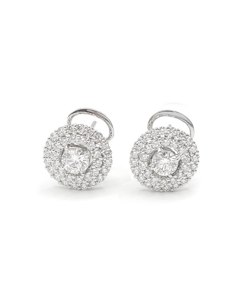 Boucles d'oreilles Leo Pizzo en or blanc avec diamants blancs