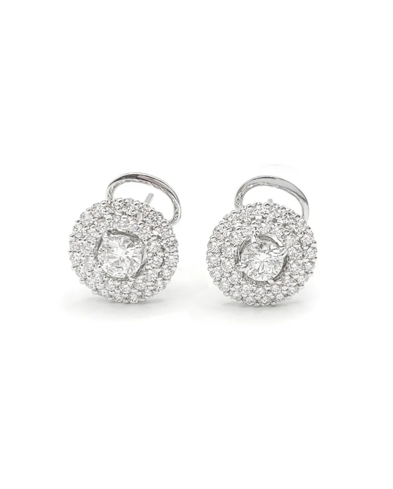 Boucles d'oreilles Leo Pizzo en or blanc avec diamants blancs