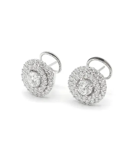 Boucles d'oreilles Leo Pizzo en or blanc avec diamants blancs