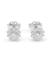 Orecchini Leo Pizzo in Oro Bianco con Fiori di Diamanti Bianchi