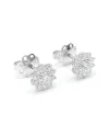 Leo Pizzo Earrings in White Gold with White Diamond Flowers