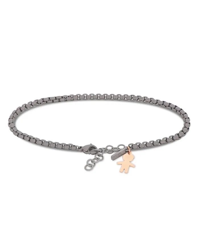 Bracciale MANO|J Scooby doo in Titanio con Bimbo in Oro