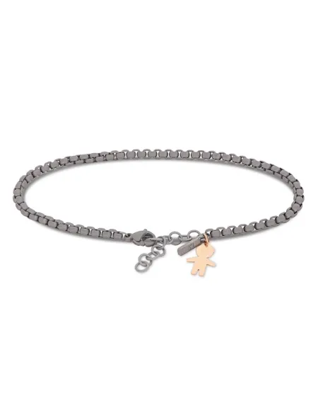 Bracciale MANO|J Scooby doo in Titanio con Bimbo in Oro