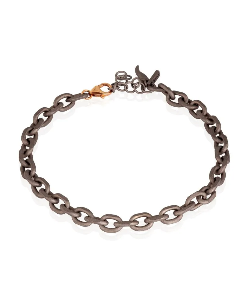 Bracciale MANO|J Minimal in Titanio con Chiusura in Oro