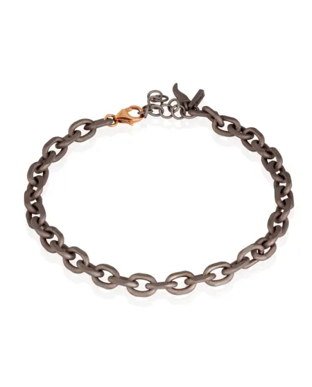 MANO|J Minimal Titanium Bracelet with Gold Clasp