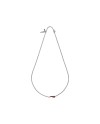 MANO|J Charms Titanium Necklace with Small Bordeaux Horn and Black Diamonds