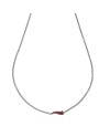 Collier MANO|J Charms en titane avec petite corne bordeaux et diamants noirs