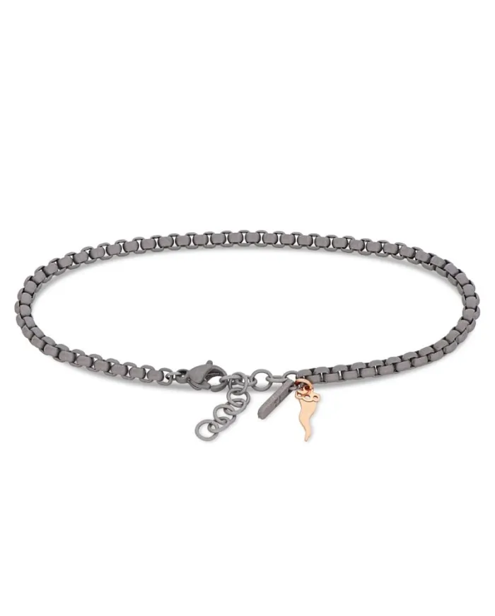 Bracciale MANO|J Scooby doo in Titanio con Cornetto in Oro