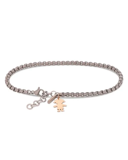 Bracelet MANO|J Scooby Doo en titane avec bébé fille en or