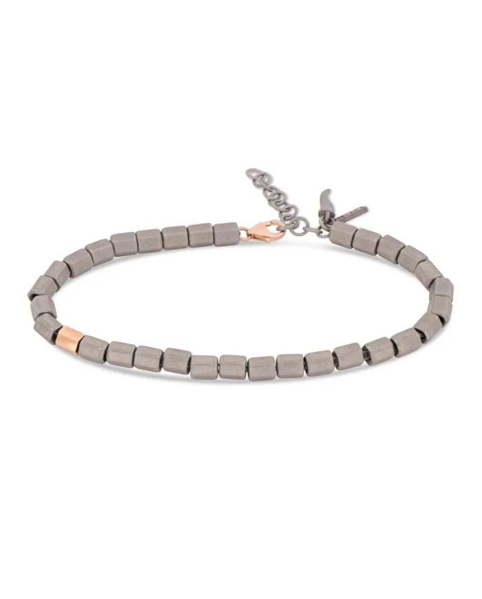 MANO|J Hexagon Bracelet in Titanium and Gold