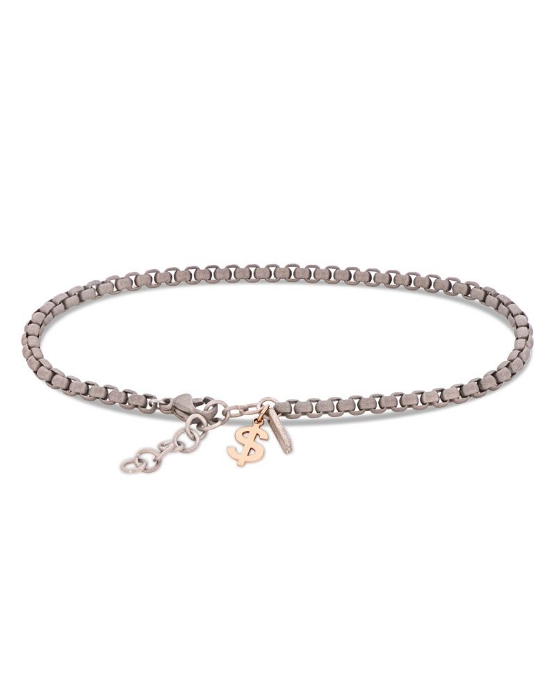 Bracelet MANO|J Scooby Doo en titane avec dollar en or